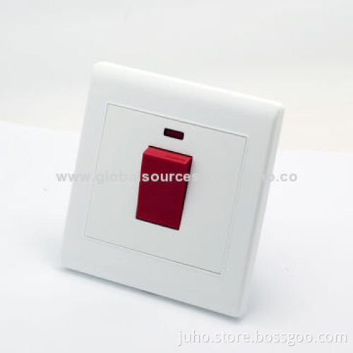 45A wall switch, I gang with a light, are popular on Europe market, Africa market